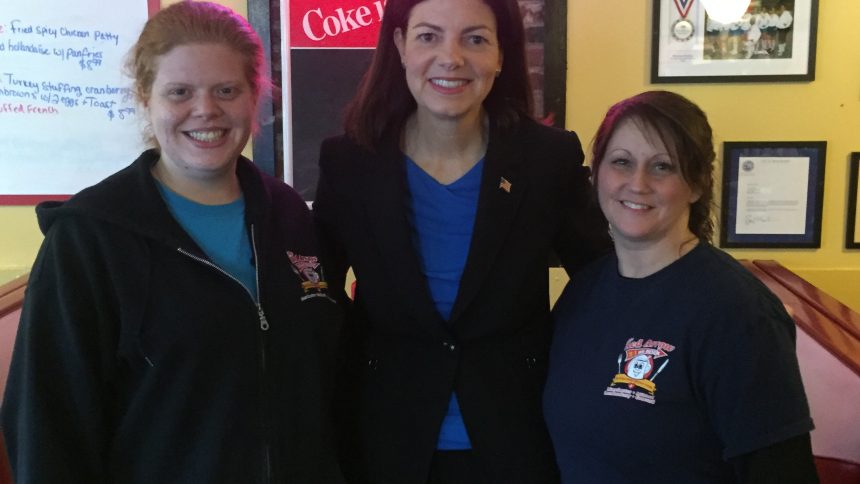 Kelly Ayotte at the Red Arrow Diner Manchester