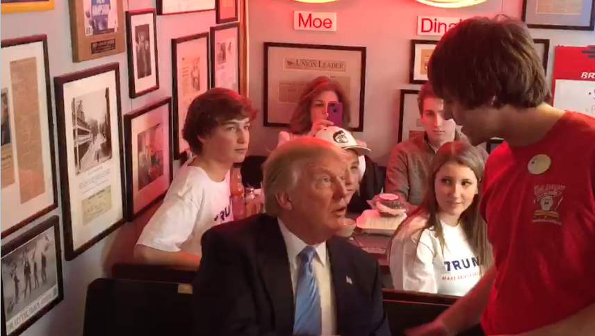 Donald Trump at the Red Arrow Diner Manchester
