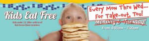Kids Eat Free Monday Throught Wednesday at the Red Arrow Diner