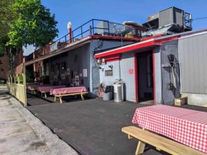 Red Arrow Diner Manchester Outdoor Dining Picnic Tables