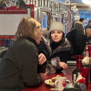 Madeline Halpert of BBC visits Red Arrow Diner Concord ahead of the New Hampshire First in the Nation Primary.