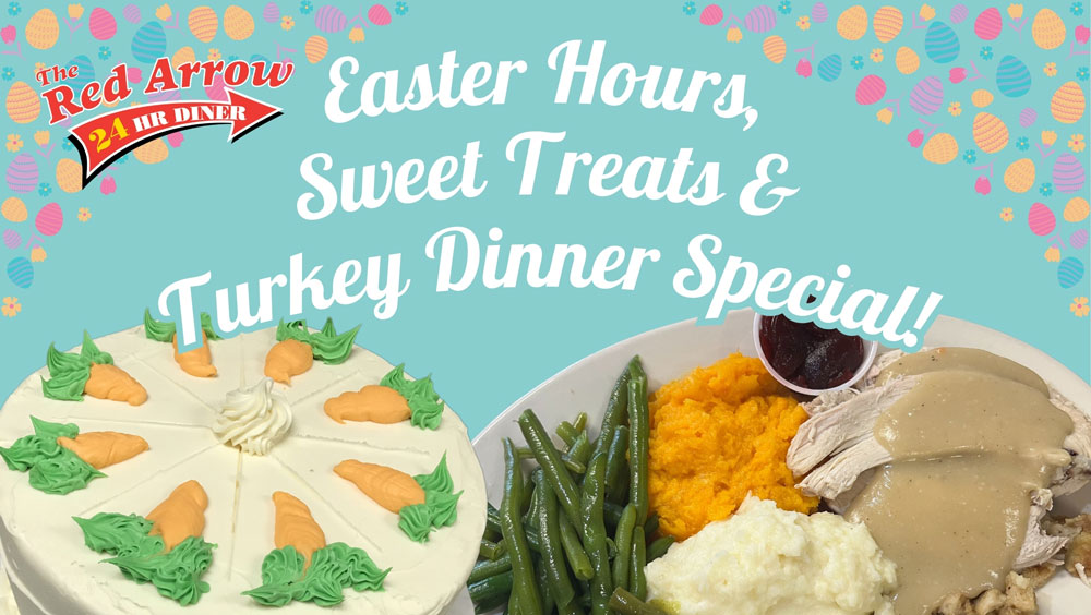 Easter Turkey Dinner in Manchester, Concord, Londonderry, Nashua, NH. Restaurant open for Easter in New Hampshire. Pre-order Easter Desserts.