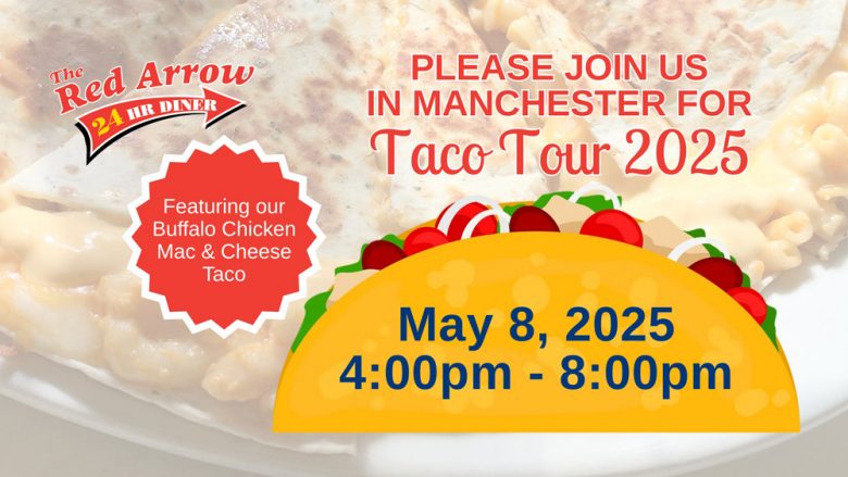 Red Arrow Diner is a participating restaurant on the Taco Tour Manchester 2025 map.
