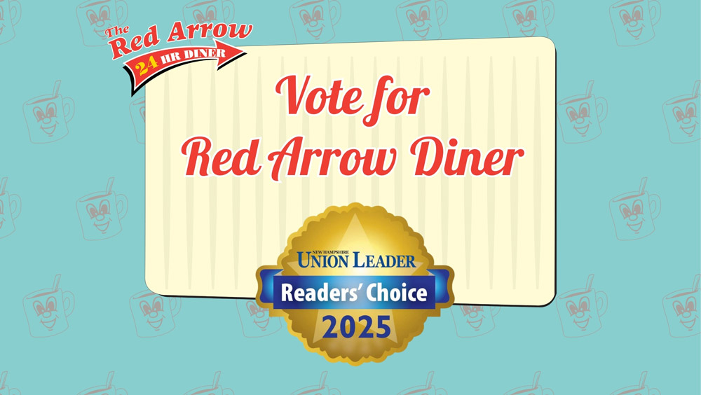 Union Leader Readers' Choice Awards voting 2025 Best Breakfast Restaurant, Best Chicken Tenders, Best Family Restaurant, and Best Late-Night Eats at Red Arrow Diner in Concord, Londonderry, Manchester, and Nashua, New Hampshire. Union Leader Readers' Choice Awards voting 2025 for Red Arrow Diner.
