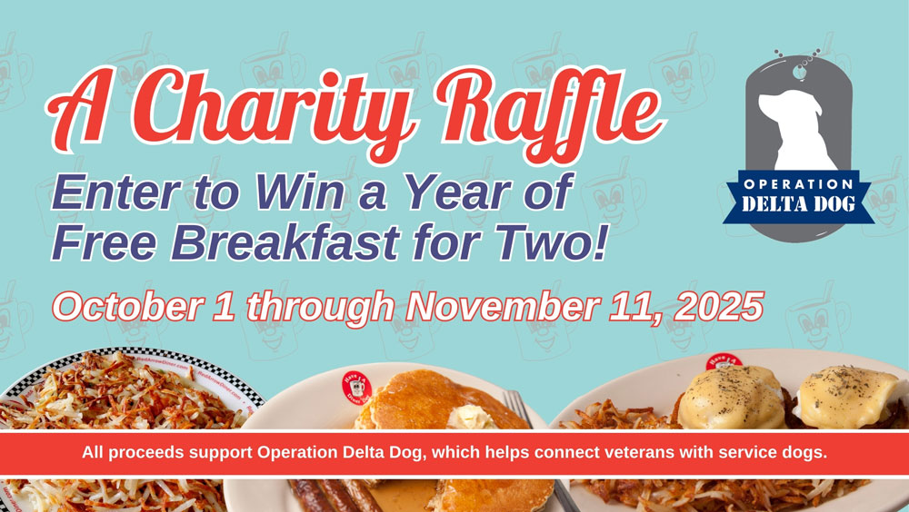 Enter to win a year of free breakfast for two at Red Arrow Diner in support of Operation Delta Dog.