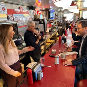 Robert Crilly of DailyMail.com visits Red Arrow Diner Manchester ahead of the New Hampshire First in the Nation Primary.