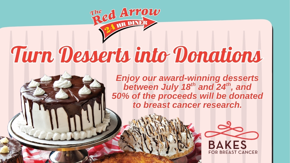 Receive 30% off at Red Arrow Diner in Manchester NH with college student discount when you show valid ID. Red Arrow Diner Teams up with Bakes for Breast Cancer